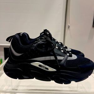 Dior B22 sneaker black technical mesh and smooth calfskin